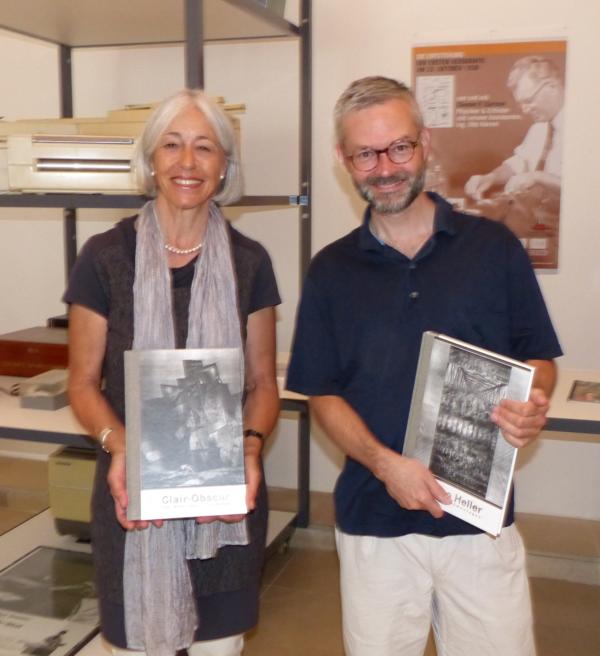 Barbara Heller Weber & Michael Hiltbrunner in the Museum fuer Fotokopie